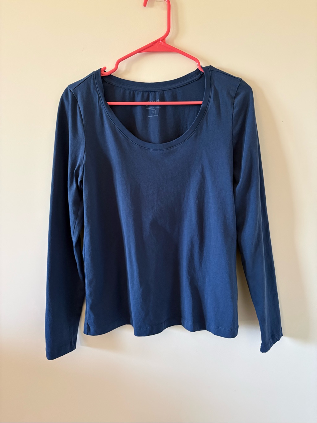 Pact Navy Scoop Neck Long-Sleeve Tee